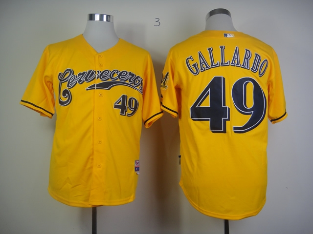 MLB Milwaukee Brewers #49 Gallardo Yellow Jersey.JPG