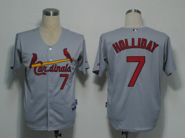 MLB Jerseys St. Louis Cardinals 7 Holliday Grey Cool Base