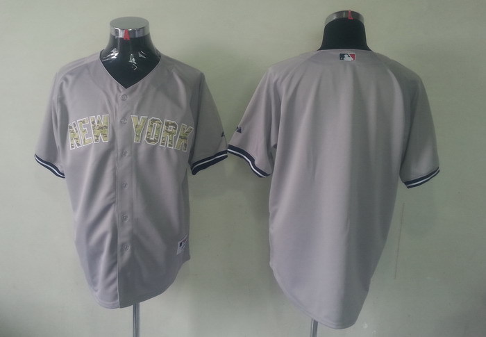 MLB New York Yankees Blank Grey Camo Jersey