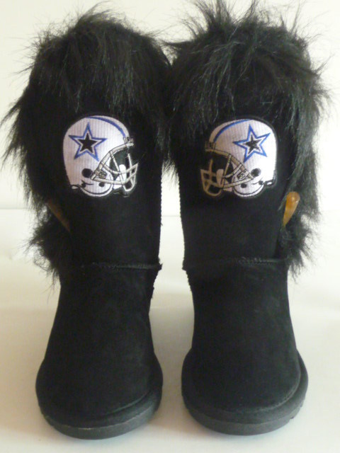 NFL Dallas Cowboys Logo Cuce Shoes Womens Cheerleader Boots - Black 