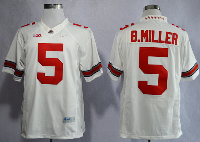 Ohio State Buckeyes #5 B.Miller White Jersey