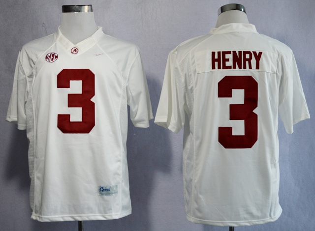 NACC Alabama Crimson Tide Derrick Henry 3 White NCAA Jersey