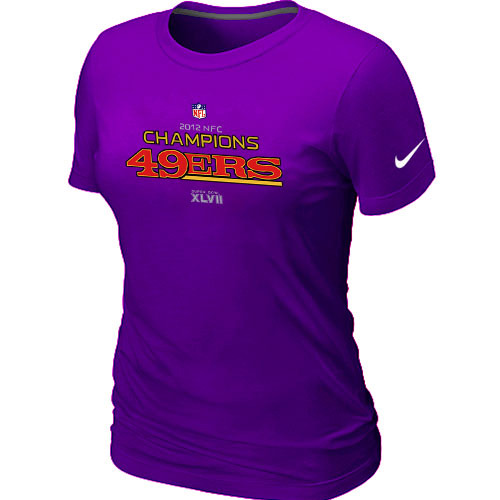  Nike San Francisco 49 ers 2012 NFC Conference Champions Trophy Collection Long Purple Womens TShirt 5 