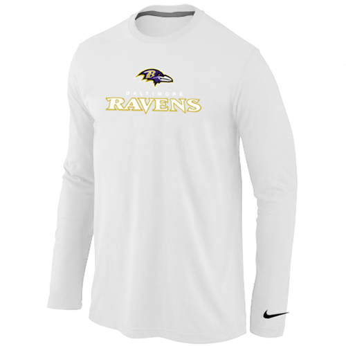 Nike Baltimore Ravens Authentic Logo Long Sleeve T-Shirt white