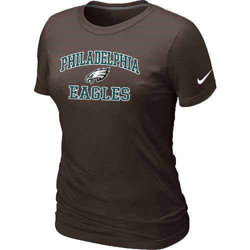  Philadelphia Eagles Womens Heart& Soul Brown TShirt 45 