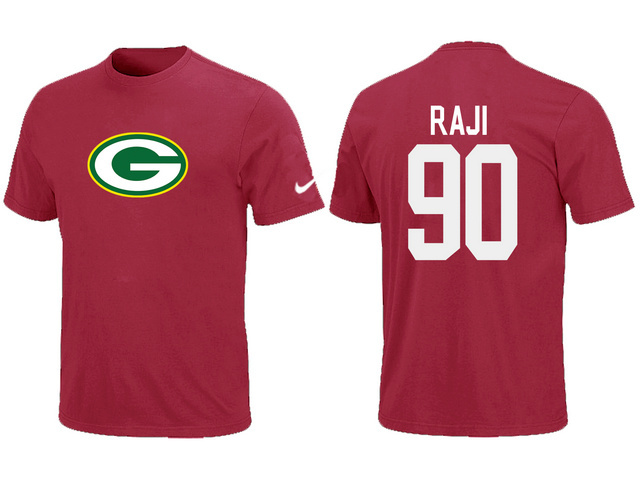  Nike Green Bay Packers 90 RAJI Name& Number TShirt Red 131 