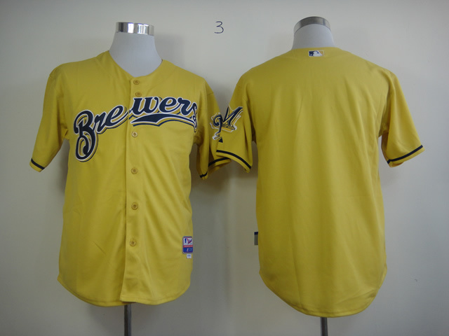 MLB Milwaukee Brewers #0 blank yellow jersey