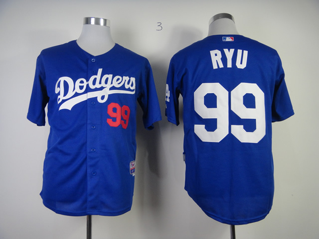 MLB Los Angeles Dodgers  #99 Ryu Jersey Blue