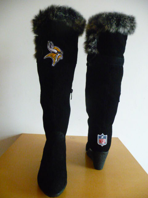 NFL Minnesota Vikings Cuce Shoes Womens Cheerleader Boots Black