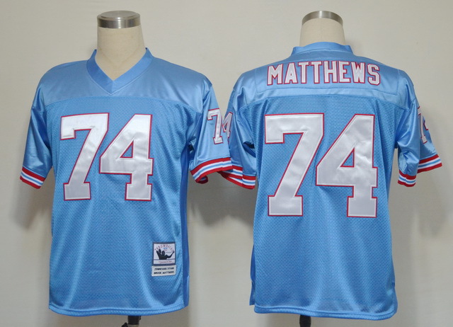 Nfl 2013 Hall of Fame Houston Oilers 74 Matthews Light Blue M&N Jerseys