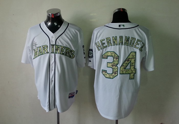 MLB Jerseys Seattle Mariners 34 Hernandez White Jersey