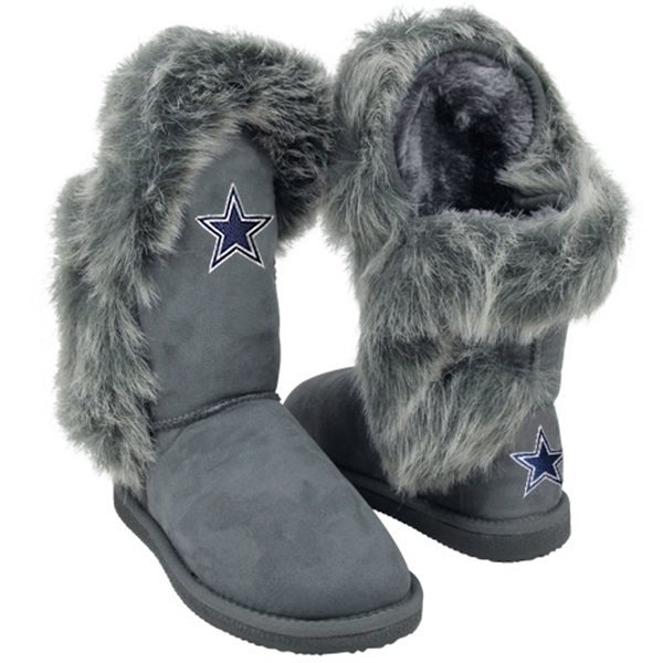 NFL Dallas Cowboys Womens Cuce Shoes Ladies Fanatic Boots Gray