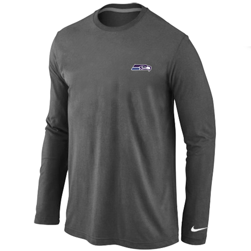 Seattle Seahawks Sideline Legend Authentic Logo Long Sleeve T-Shirt  D.Grey