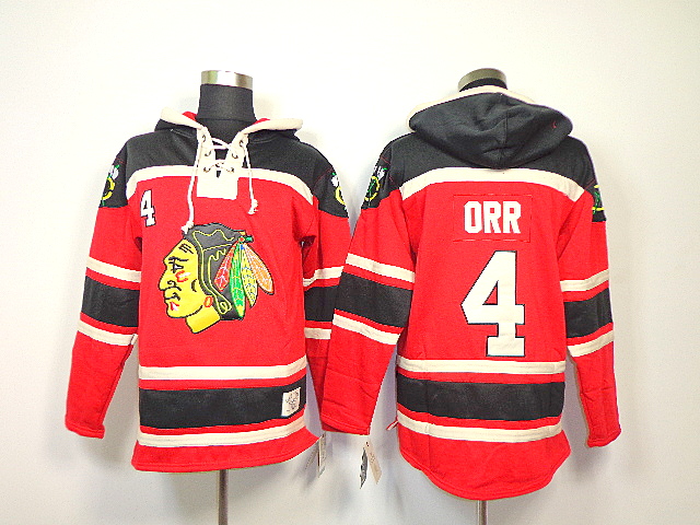 NHL Chicago Blackhawks #4 Orr Red Hoodie