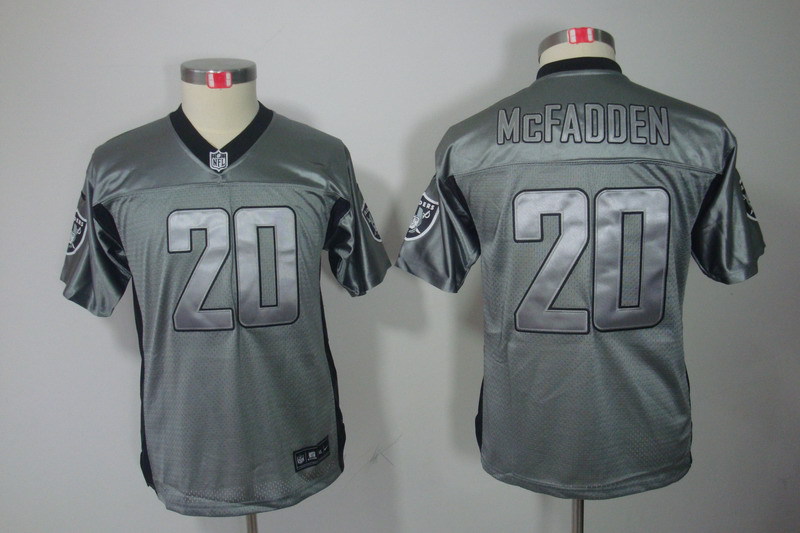 NFL Oakland Raiders #20 McFadden Youth Grey Lights Out Jersey