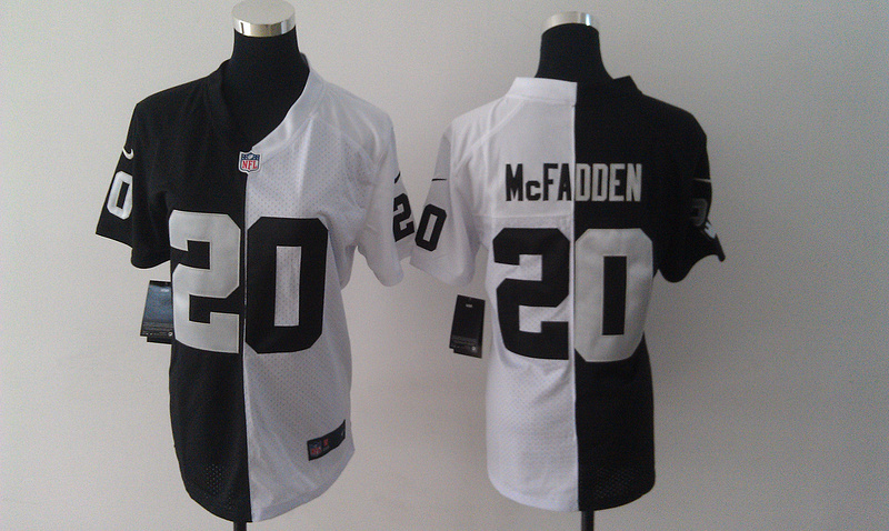 Oakland Raiders #20 McFadden Women Half and Half Jersey