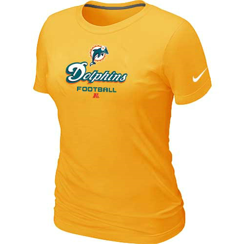 Miami Dolphins Yellow Womens Critical Victory TShirt 36 