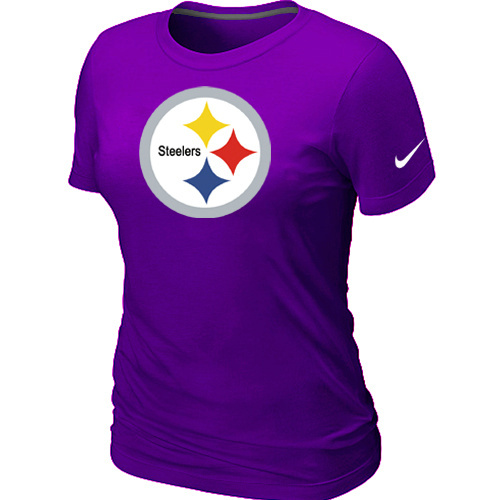  Pittsburgh Steelers Purple Womens Logo TShirt 56 