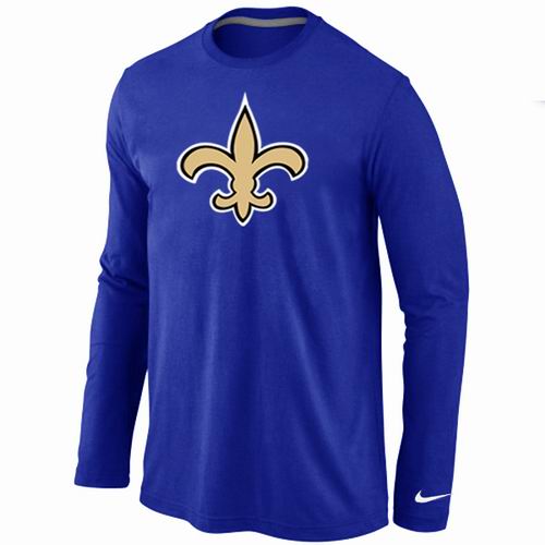 Nike New Orleans Sains Logo Long Sleeve T-Shirt BLUE