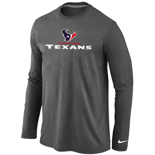 Nike Houston Texans Authentic Logo Long Sleeve T-Shirt D.Grey
