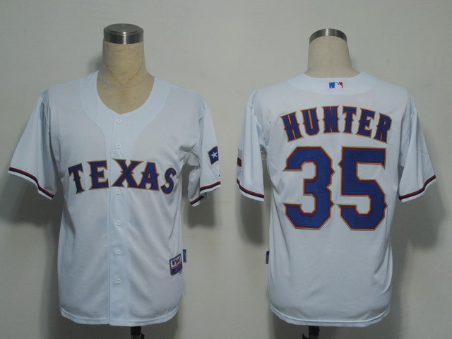 MLB Jerseys Texas Rangers 35 Hunter White Cool Base