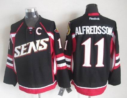 NHL Ottawa Senators #11 Daniel Alfredsson Black Man Jersey