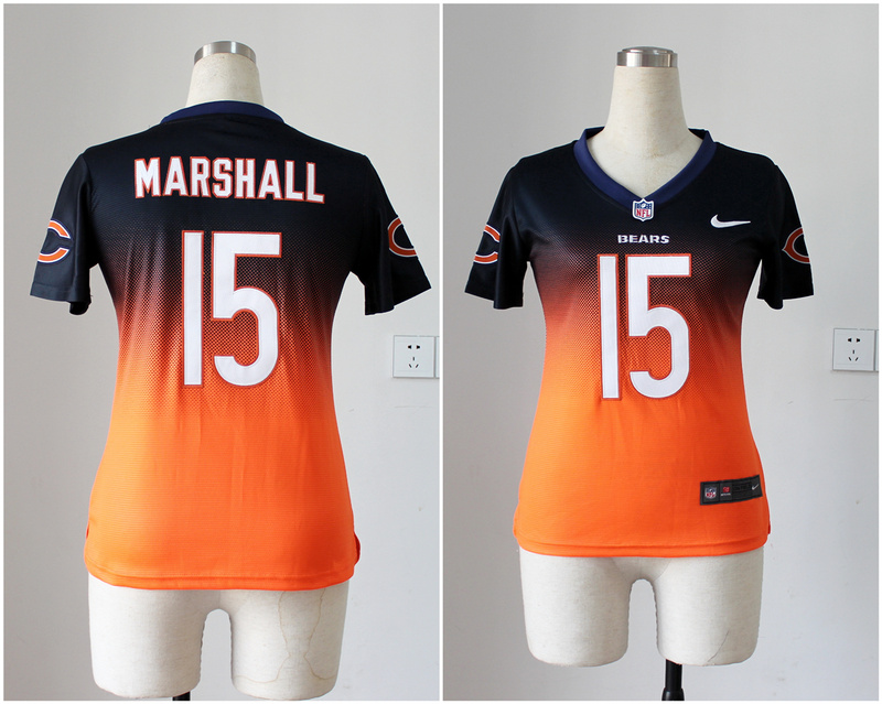 Nike NFL Chicago Bears #15 Brandon Marshall Drift Fashion Women jerseys
