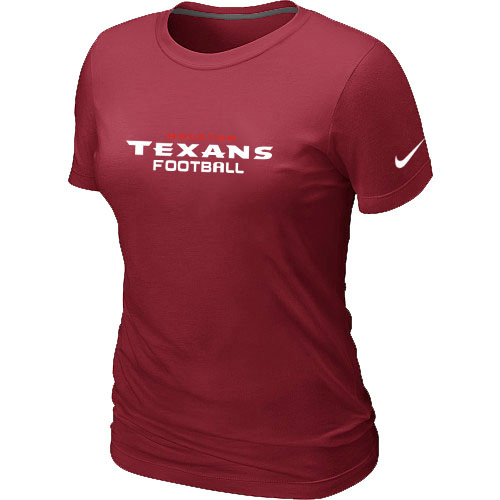  Nike Houston Texans Sideline Legend Authentic Font Womens TShirt Red 5 