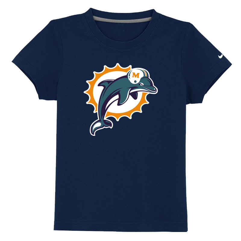 Miami Dolphins Sideline Legend Authentic Youth Logo T Shirt D-Blue