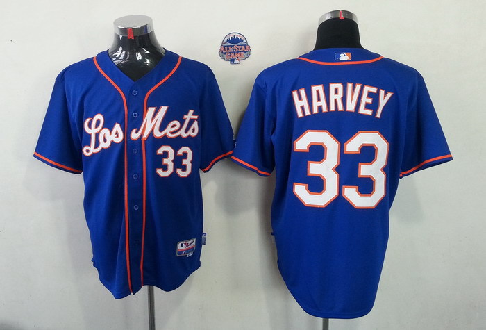 MLB New New York Mets #33 Harvey Blue Jersey
