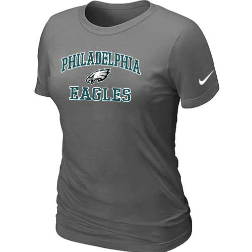  Philadelphia Eagles Womens Heart& Soul D- Grey TShirt 42 