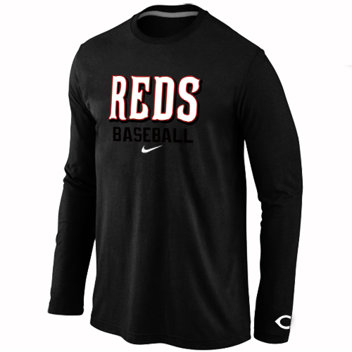 Nike Cincinnati Reds Long Sleeve T-Shirt Black