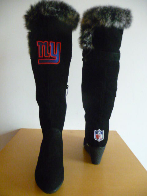 NFL New York Giants Cuce Shoes Womens Cheerleader Boots Black