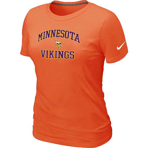  Minnesota Vikings Womens Heart& Soul Orange TShirt 43 