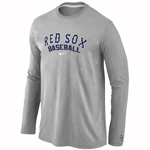 Nike Boston Red Sox Long Sleeve T-Shirt Grey