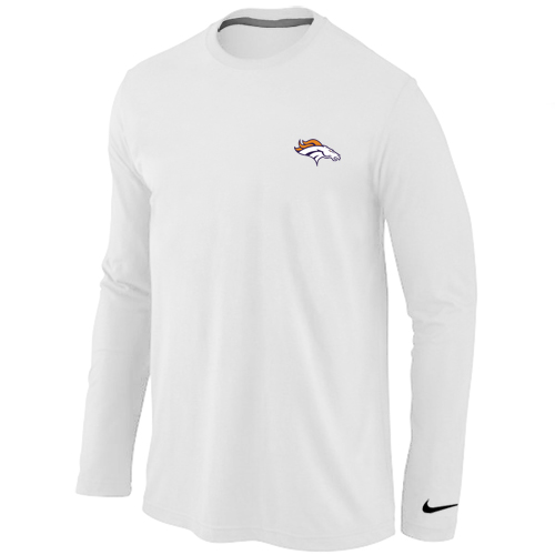 Denver Broncos Logo Long Sleeve T-Shirt White