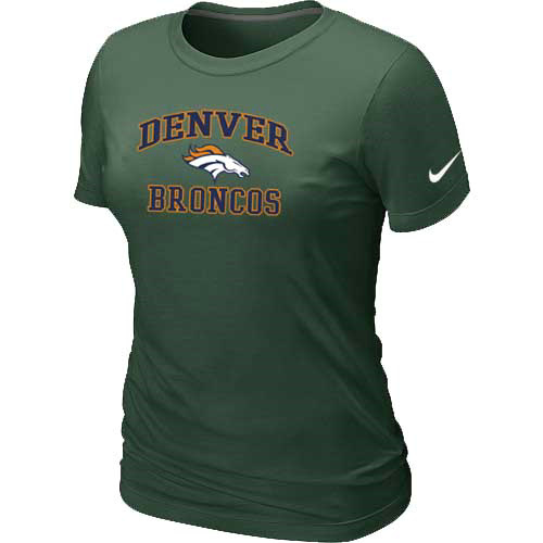 Denver Broncos Womens Heart& Soul D- Green TShirt 32 