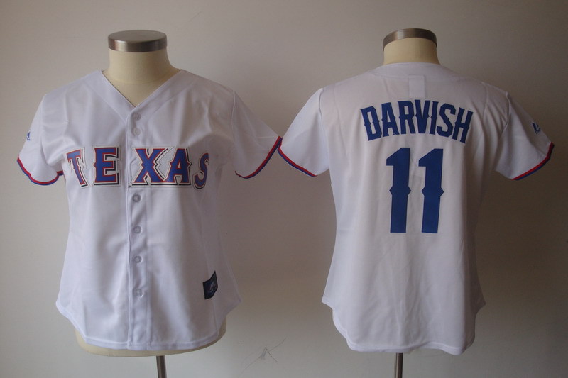 MLB Texas Rangers #11 Darvish White Women Jersey