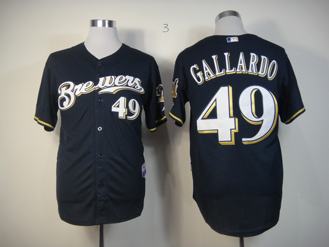 MLB Milwaukee Brewers 49 Gallardo Blue jerseys