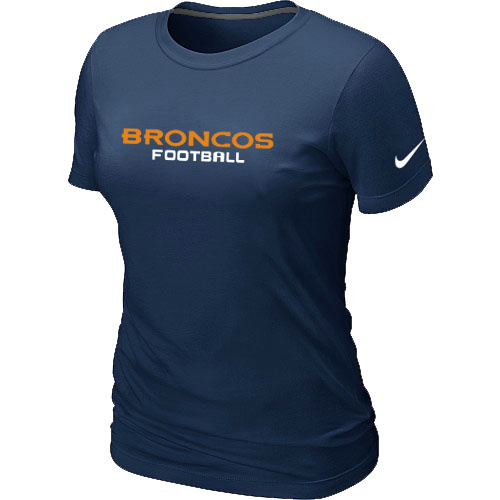 Nike Denver Broncos Sideline Legend Authentic Font Womens TShirt D- Blue 2