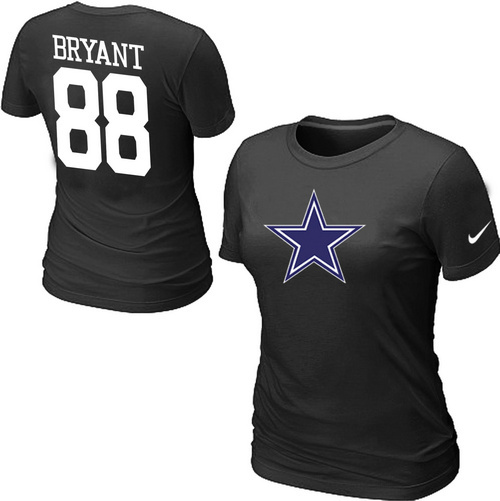 Nike Dallas Cowboys 88 BRYANT Name& Number Womens TShirt Black 14 
