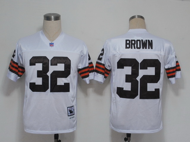 NFL Jerseys Cleveland Browns 32 Jim Brown White M&N