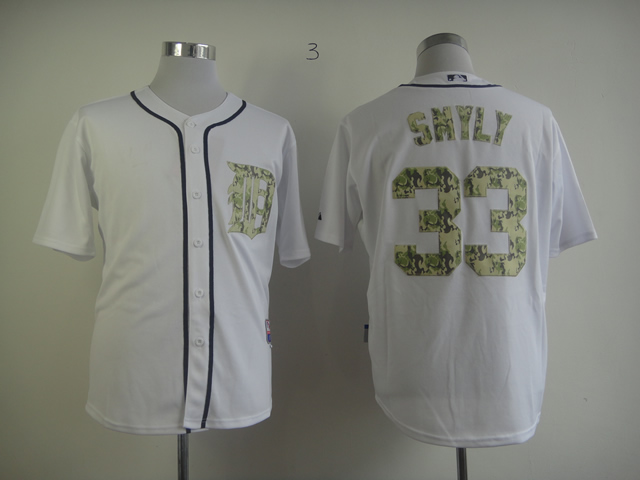 MLB Detroit Tigers #33 Smyly white jersey