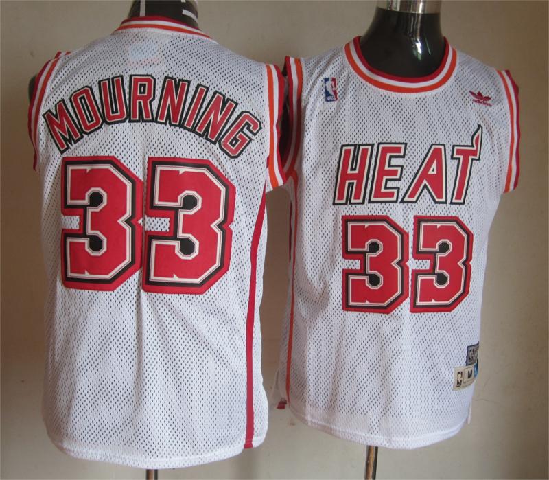 Adidas Miami Heat #33 Mourning white jersey.JPG