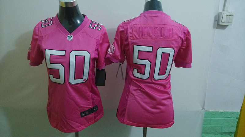 Nike NFL Kansas City Chiefs 50 Justin Houston  women Pink jersey