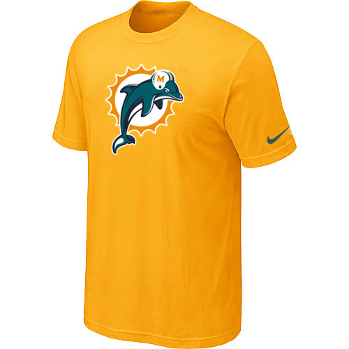  Miami Dolphins Sideline Legend Authentic Logo TShirt Yellow 84 