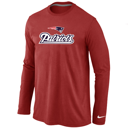 Nike New England Patriots Authentic Logo Long Sleeve T-Shirt RED