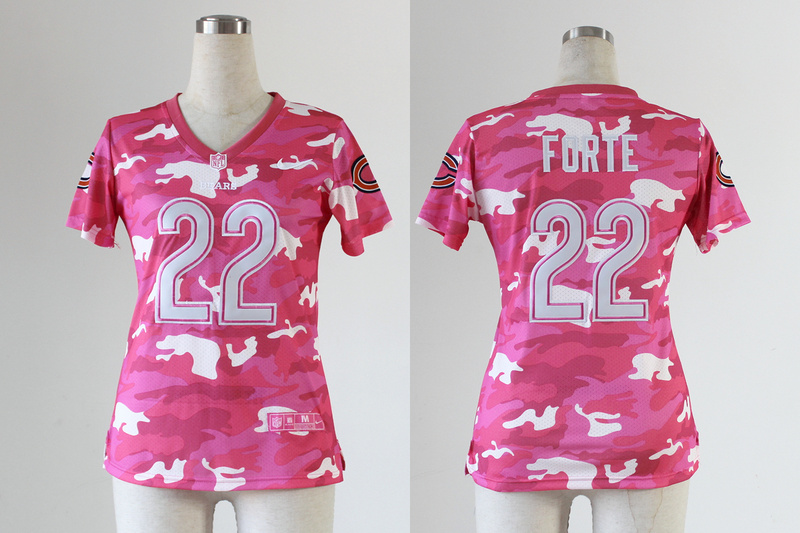 Nike Chicago Bears #22 Forte Women Pink Camo Jersey