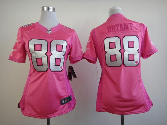 NFL Dallas Cowboys #88 Bryant Women Pink Jersey