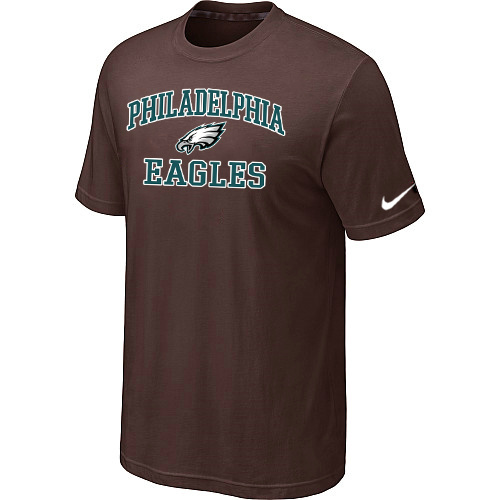  Philadelphia Eagles Heart& Soul Brown TShirt 87 